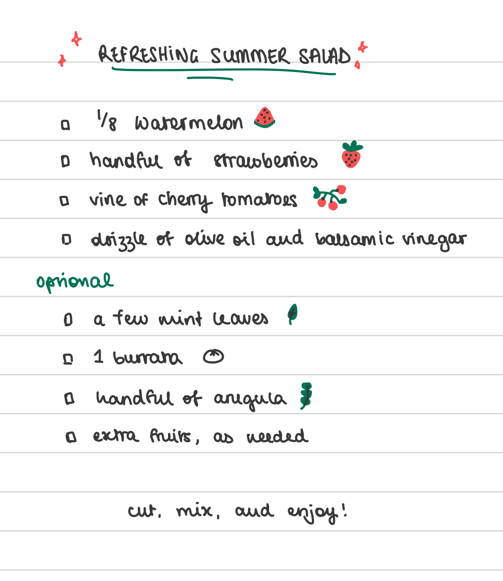 Family recipe for summer salad